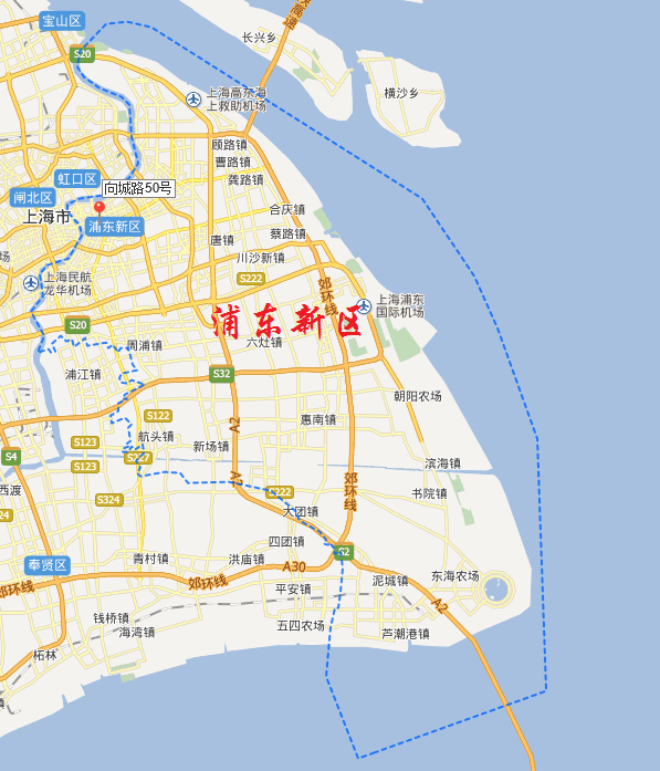 向城路50号属于上海市浦东新区,附位置示意图