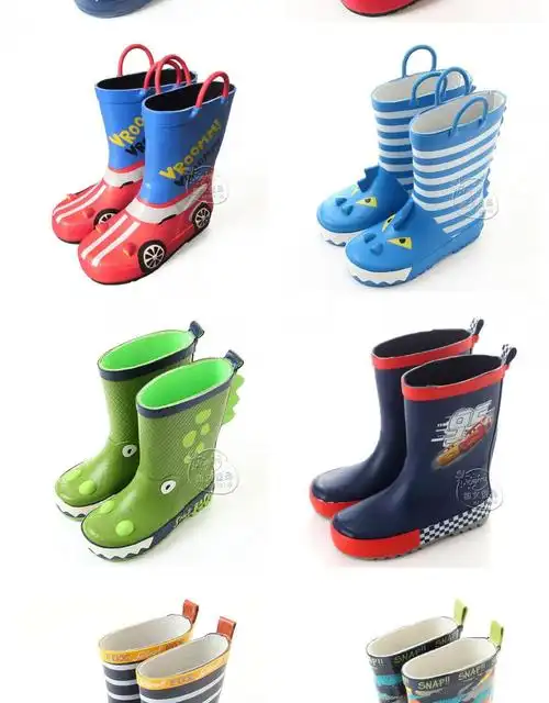 男童雨靴9一12岁小学生卡通雨鞋天然橡胶儿童环保柔软小孩水鞋幼儿