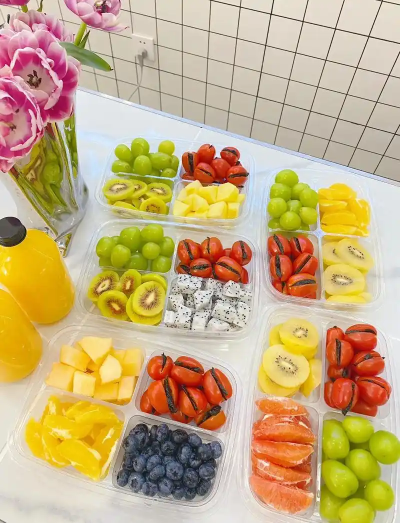 四宫格果切 把五彩斑斓装进肚子里#新鲜应季水果 #口 - 抖音