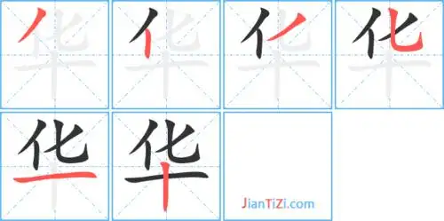 华字笔划 华的读音 华有3种读音 华是多音字华huā huá huà 华部首