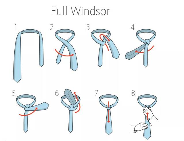 所以下面给大家介绍3种简单,适合不同场合领带结系法: 温莎结 full