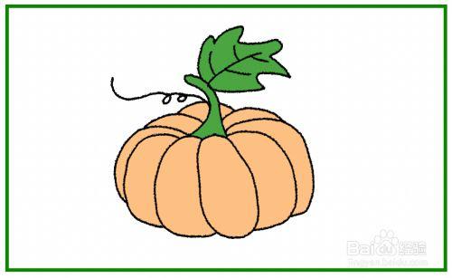 南瓜叶卡通简笔画