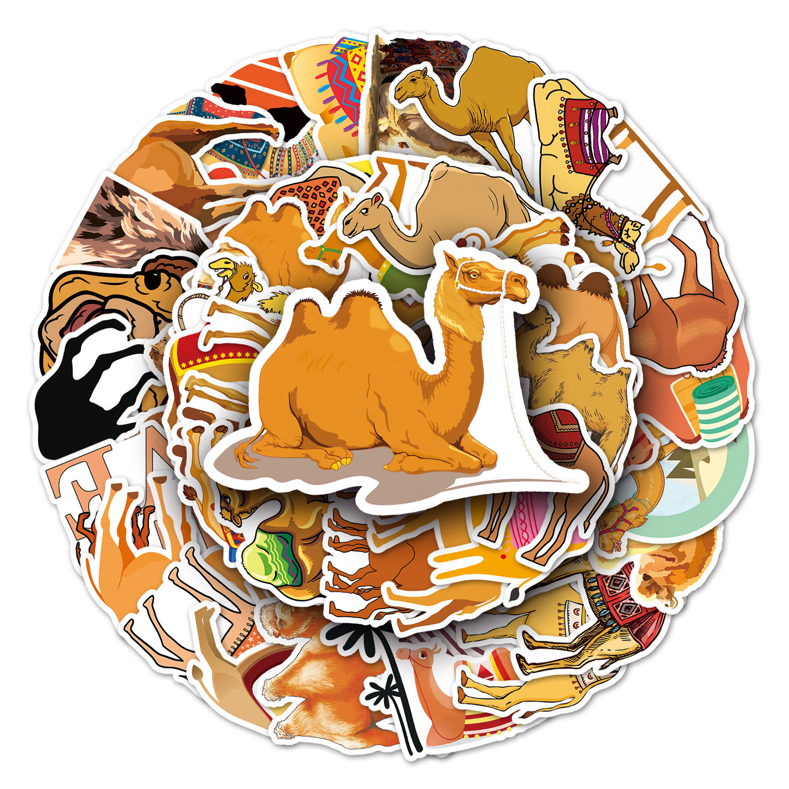 50张骆驼动物行李箱贴纸滑板车创意防水旅行箱电脑装饰贴纸笔记本