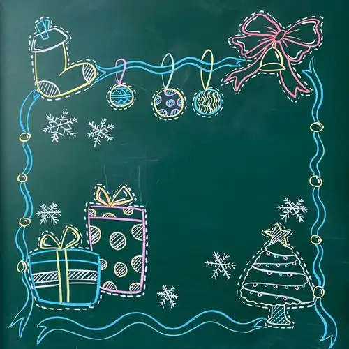 粉笔画圣诞黑板报素材466366