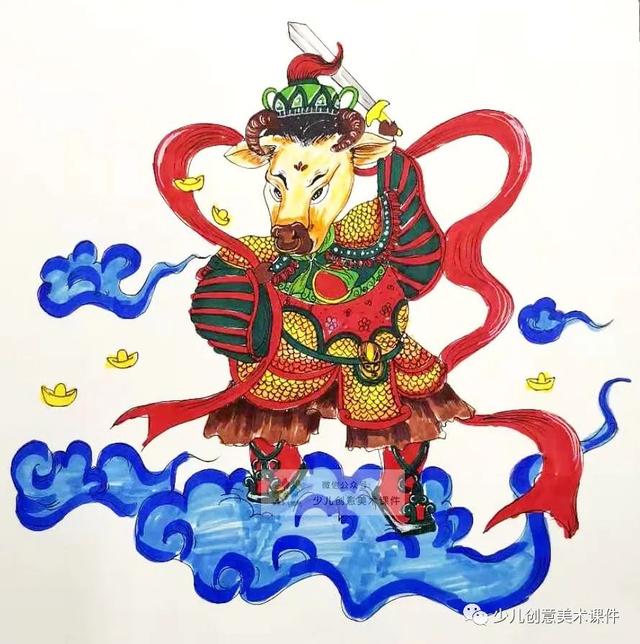课程|《牛气冲天》年画
