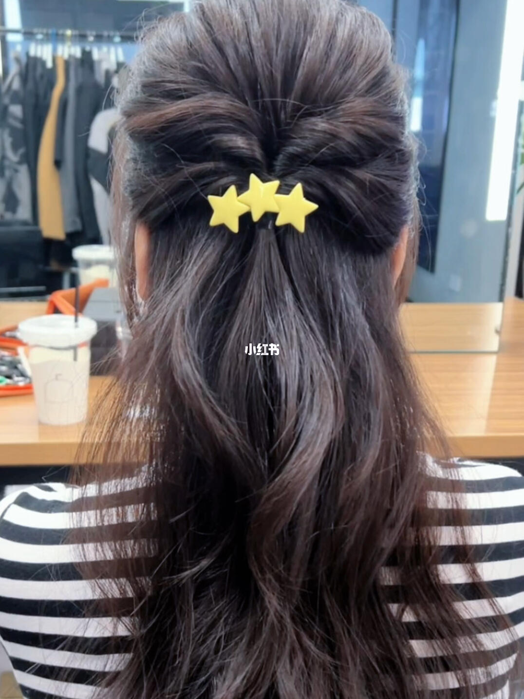 双层半披肩扎发