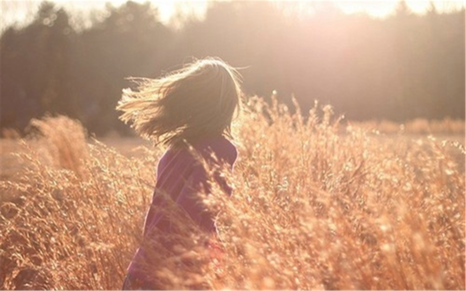 唯美伤感女生背影图电脑高清壁纸下载