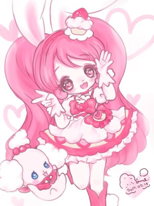 卡通人物简笔画彩色可爱女孩美少女