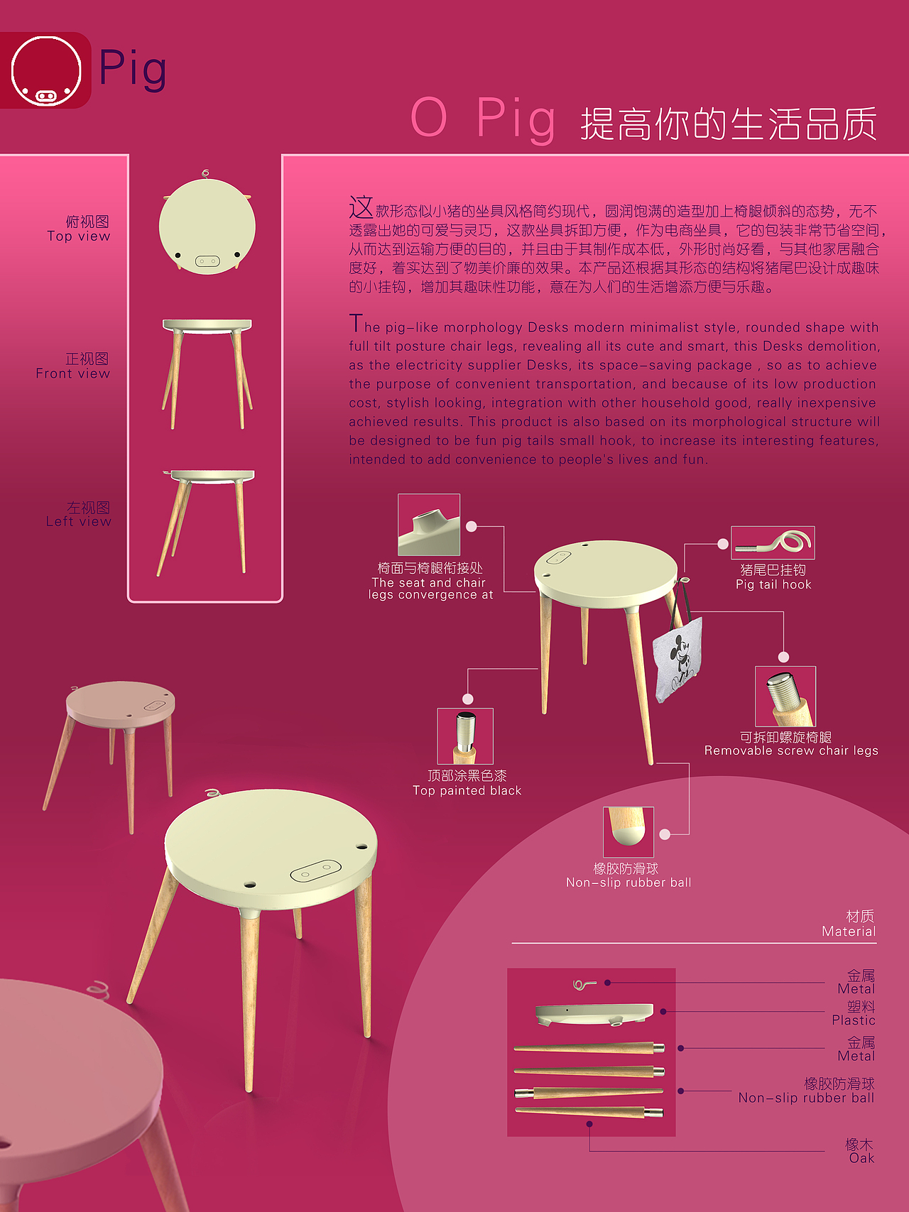 大学时代的工业设计作品展板