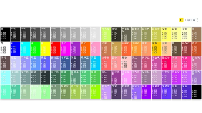 cmyk颜色值表