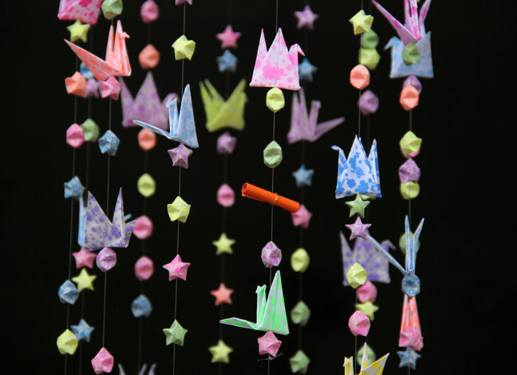 风铃制作材料diy风铃配件手工千纸鹤风铃配件材料包幼儿园手工制作