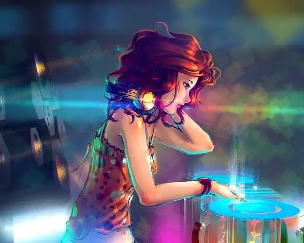 dj打碟女孩壁纸