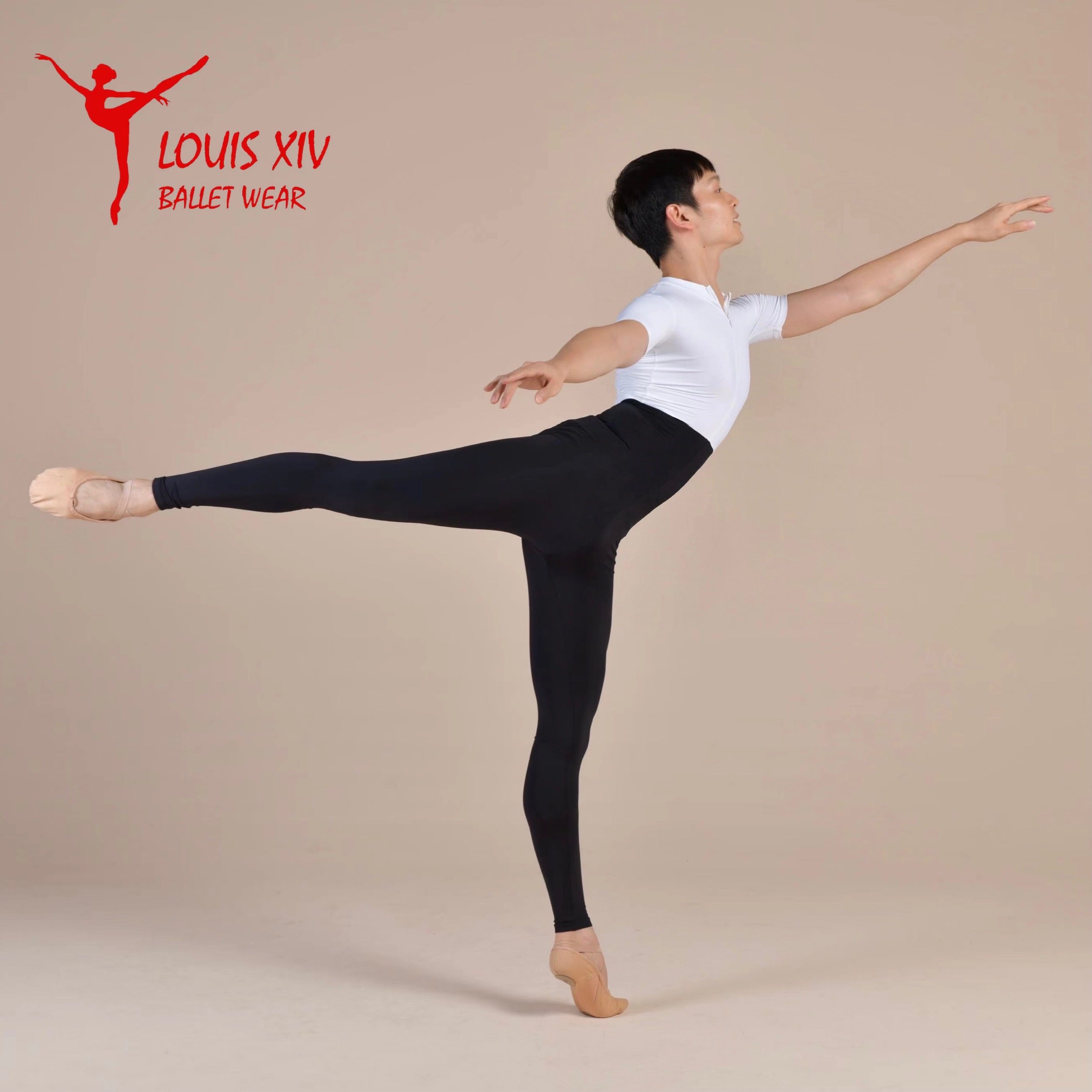 louisxiv芭蕾男生成人专业练功连体高领短袖芭蕾舞服