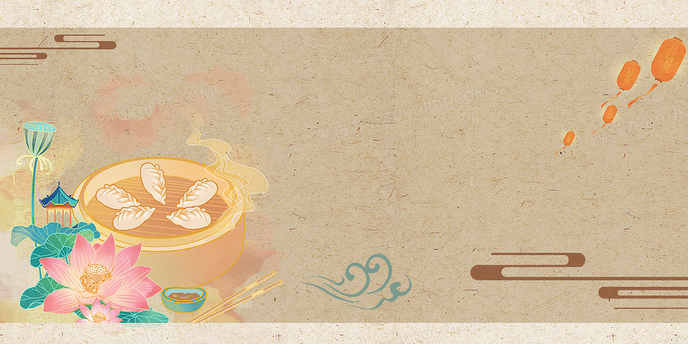 中国风传统美食背景