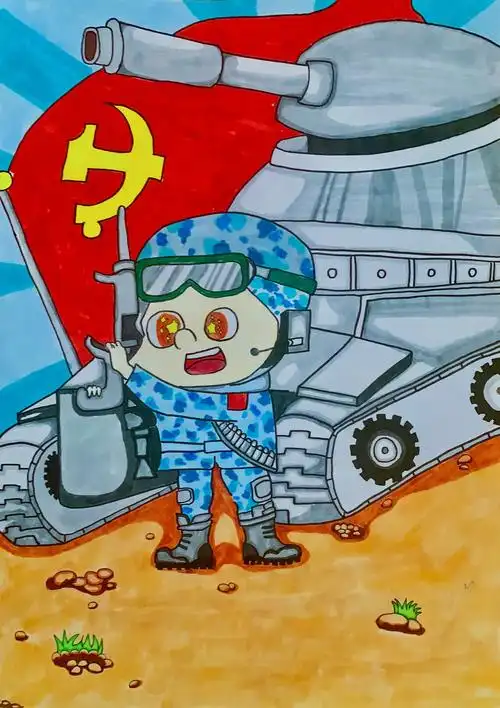 万江新村幼儿园"向军人致敬"绘画比赛