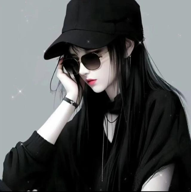 在深邃的夜空中,一位高冷范十足的暗黑系女生头像若隐若现.