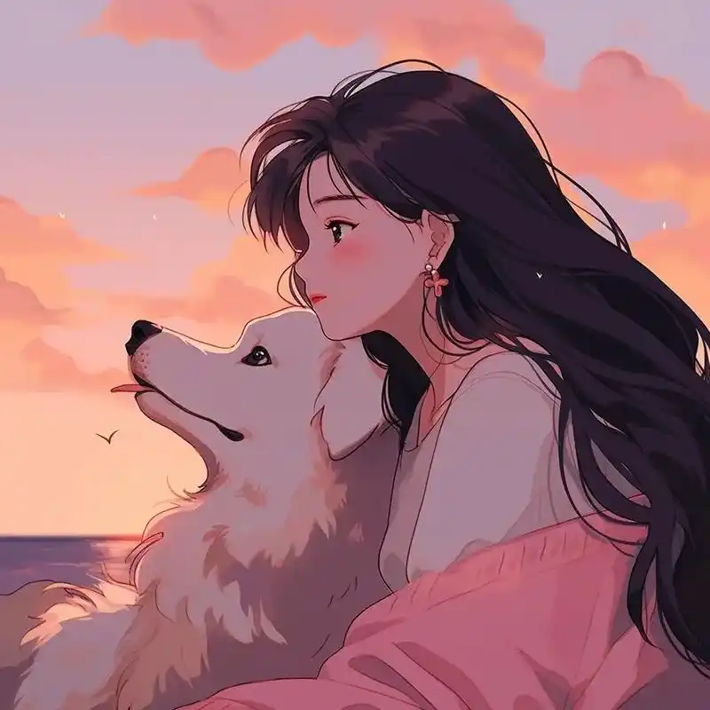 带上你的狗狗去海边吹吹风 #优质头像 #女生头像  - 抖音