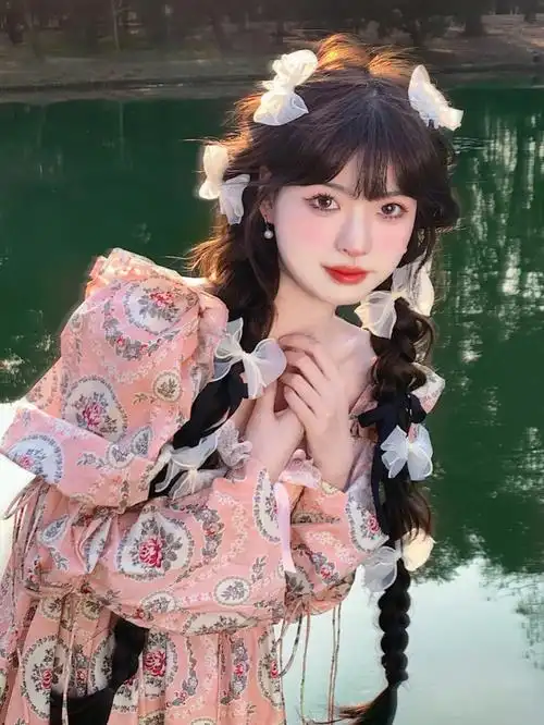 森系少女蓬松双麻花辫发型教程