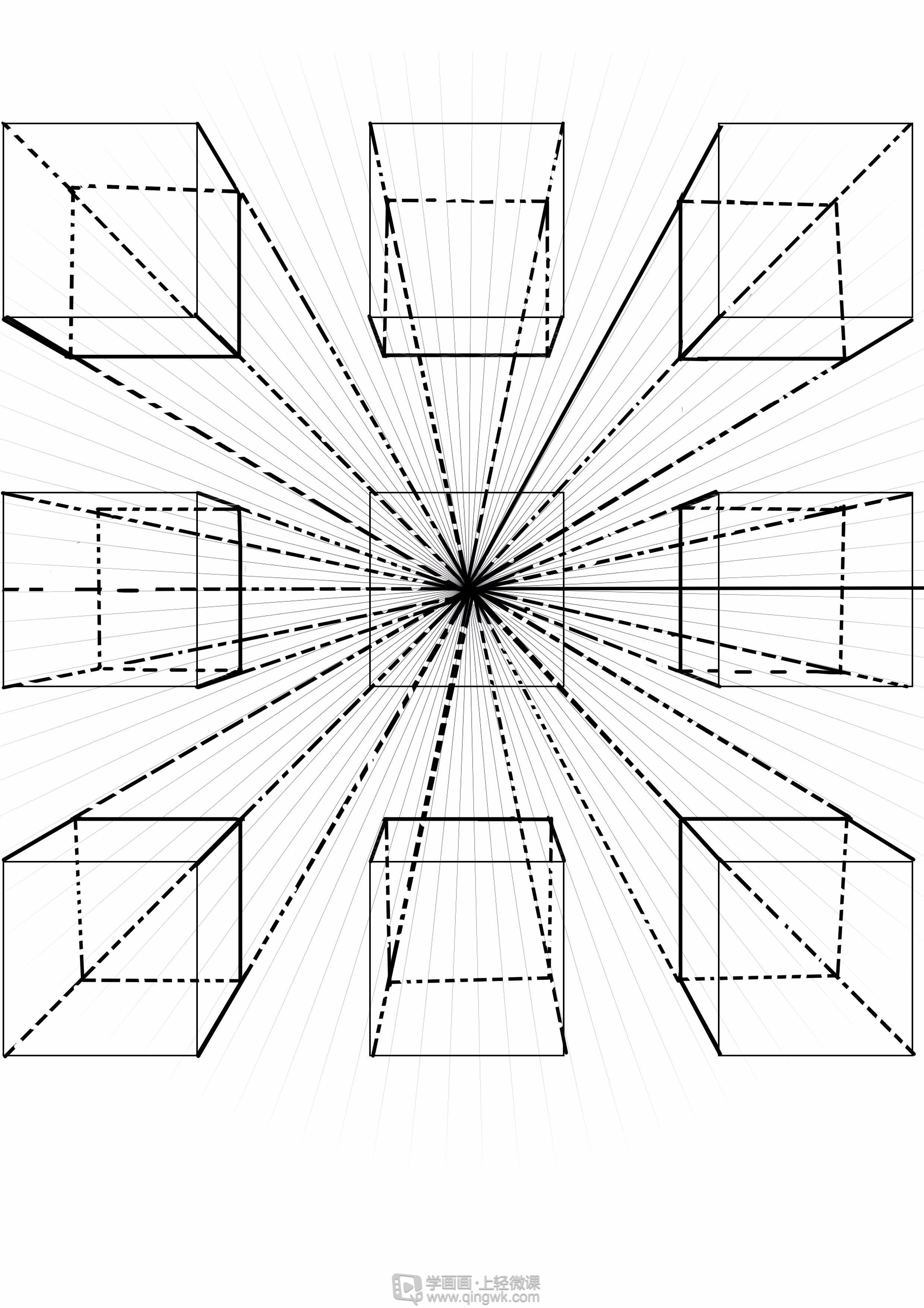 作业:从零开始学绘画之一点透视的画法练习 - 泡泡 - 轻微课