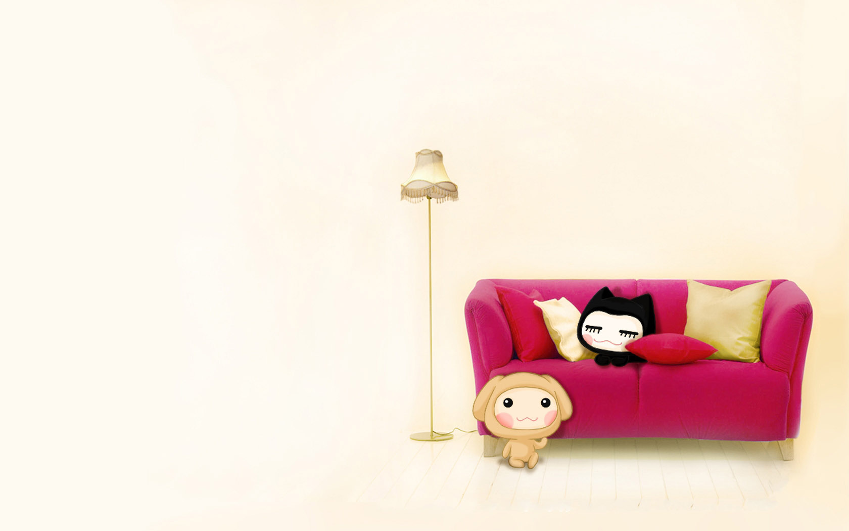 可爱沙发电脑桌面壁纸