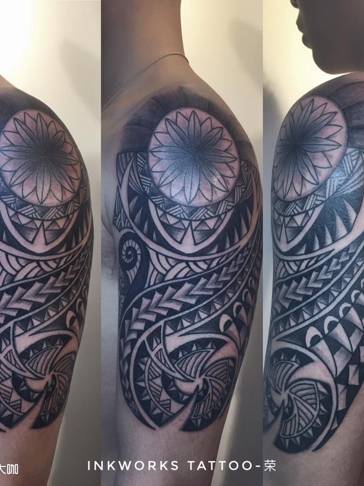 上臂图腾_纹身图案手稿图片_96strong荣的纹身作品集