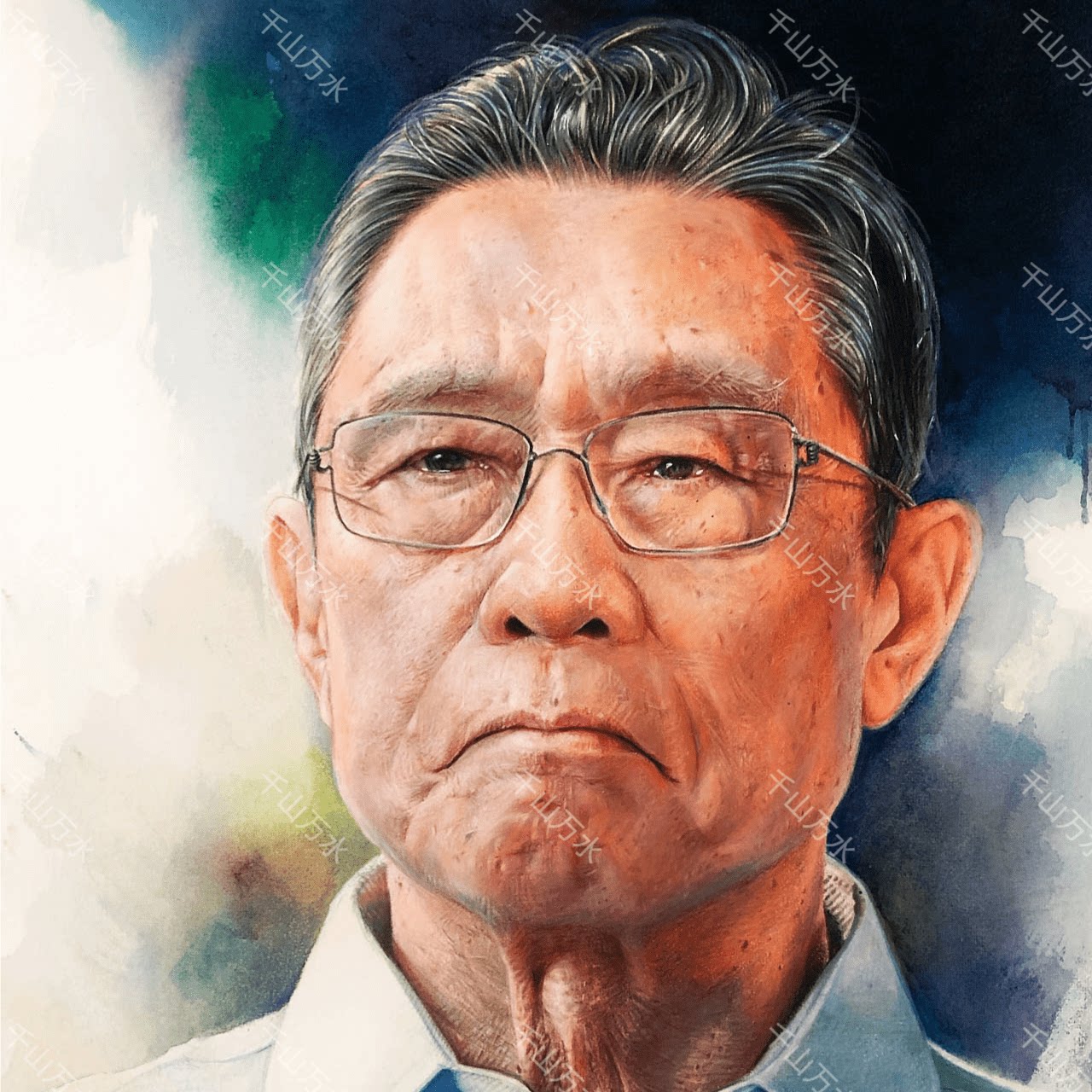 3d彩铅画钟南山院士疫情逆行者画像