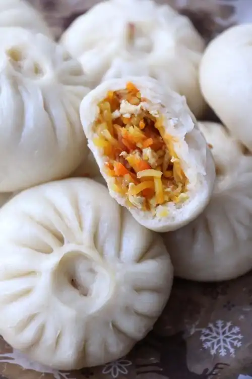 胡萝卜鸡蛋素馅包子
