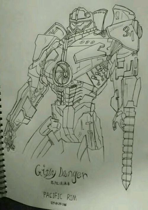 环太平洋里的危险流浪者简笔画突袭者机甲简笔画环太平洋怎么画机甲简