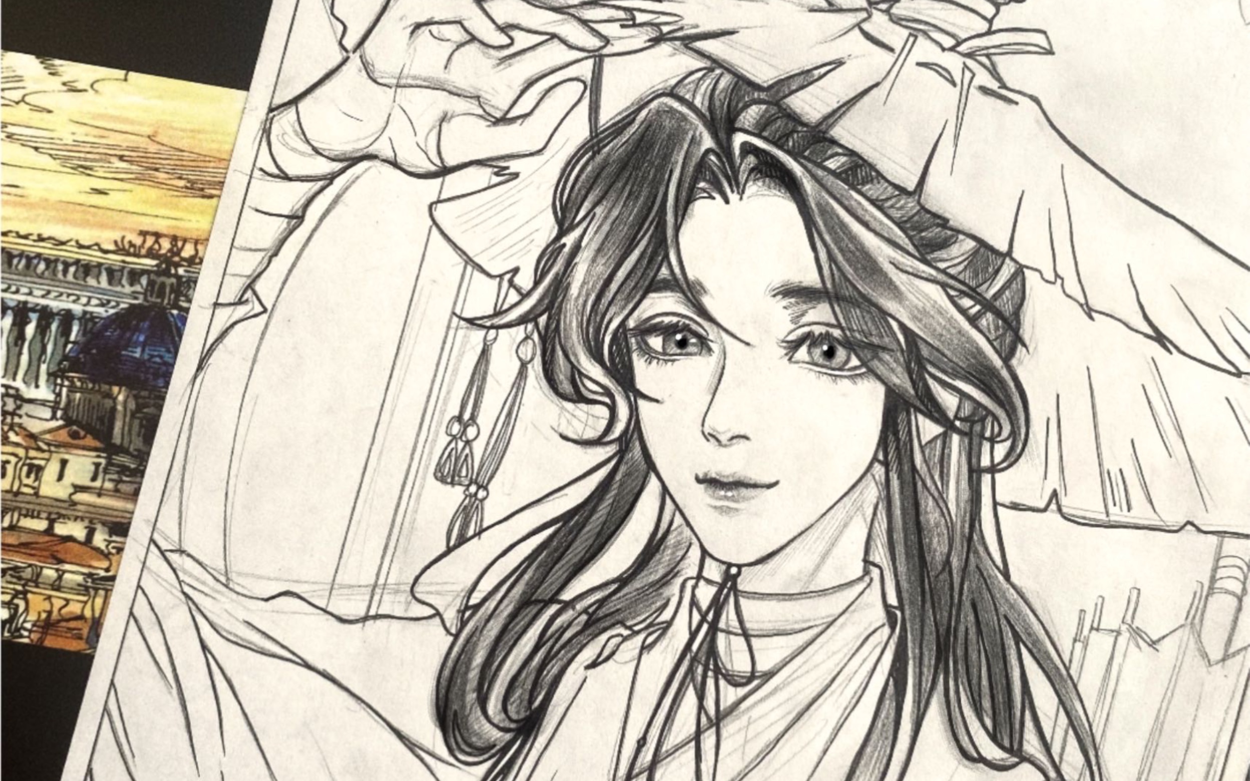 今天教大家画谢怜,准备一支铅笔就可以画啦