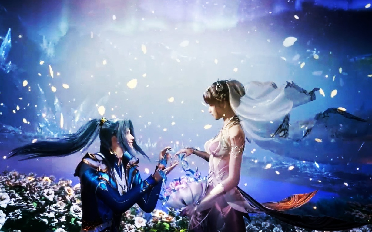 原创斗罗大陆:唐三新形象帅气,小舞穿白婚纱唯美,两人真是天造地设