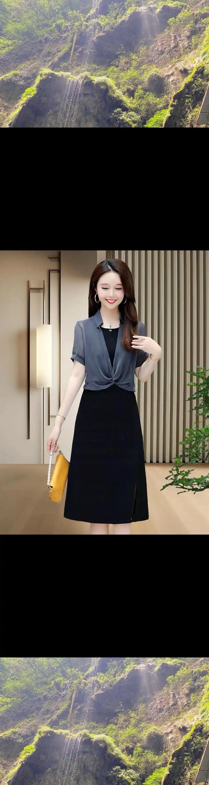 韩版气质显瘦两件套连衣裙