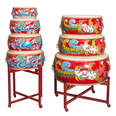 成人中国大鼓牛皮红龙高低帮鼓儿童扁鼓舞蹈教学节奏堂鼓