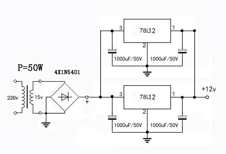 输入220v 输出直流12v 4.3a以上的电路图