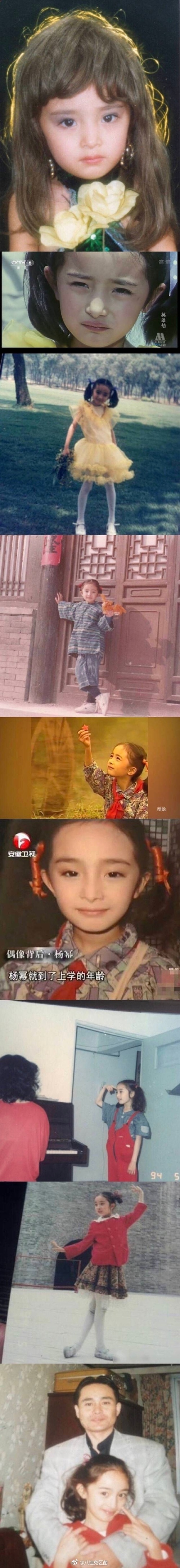 小时候的杨幂天真可爱,萌力爆表,女神范十足.