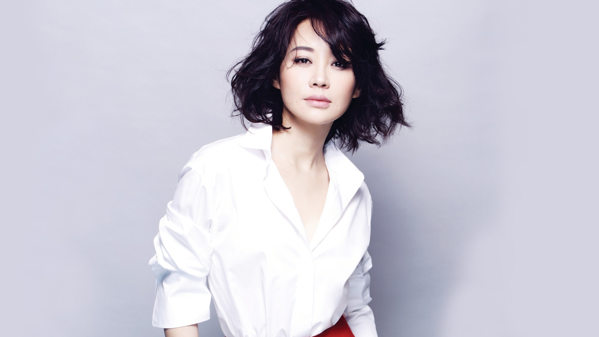 性感美女许晴白衬衫电脑桌面壁纸下载