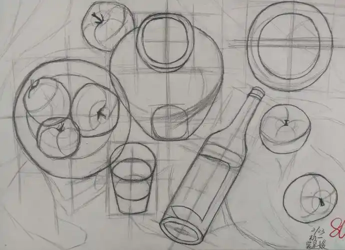 二月二十三日(周六)上午学生素描作业