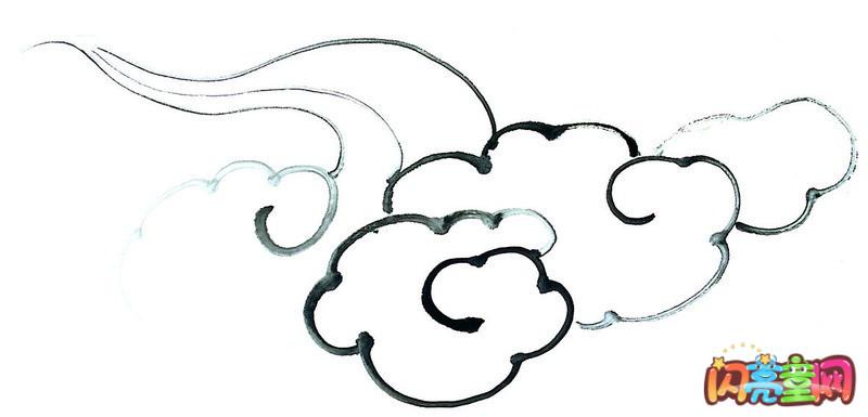 彩云小野简笔画