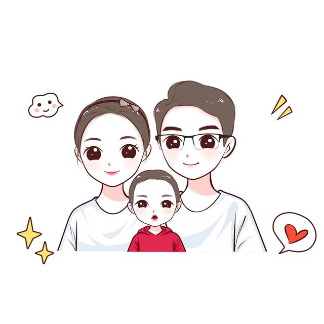 家庭头像合集,可爱一家三口图片设计,甜蜜幸福