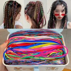 网红编发彩绳女儿童脏脏辫夏季编头发的发绳编绳彩带彩辫头绳脏辫