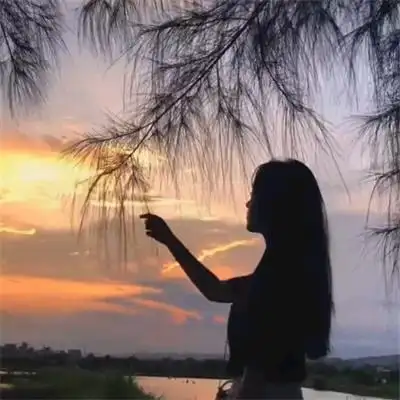 日落黄昏夕阳好看女生头像背影女生唯美夕阳西下背影头像图片