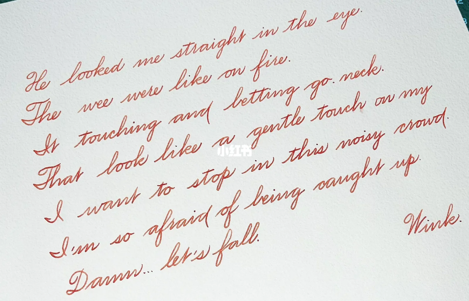 手写英文花体情诗篇