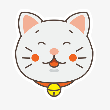 卡通可爱的小猫头像设计(1800x1800)aipng矢量图多彩的卡通手绘(1238x