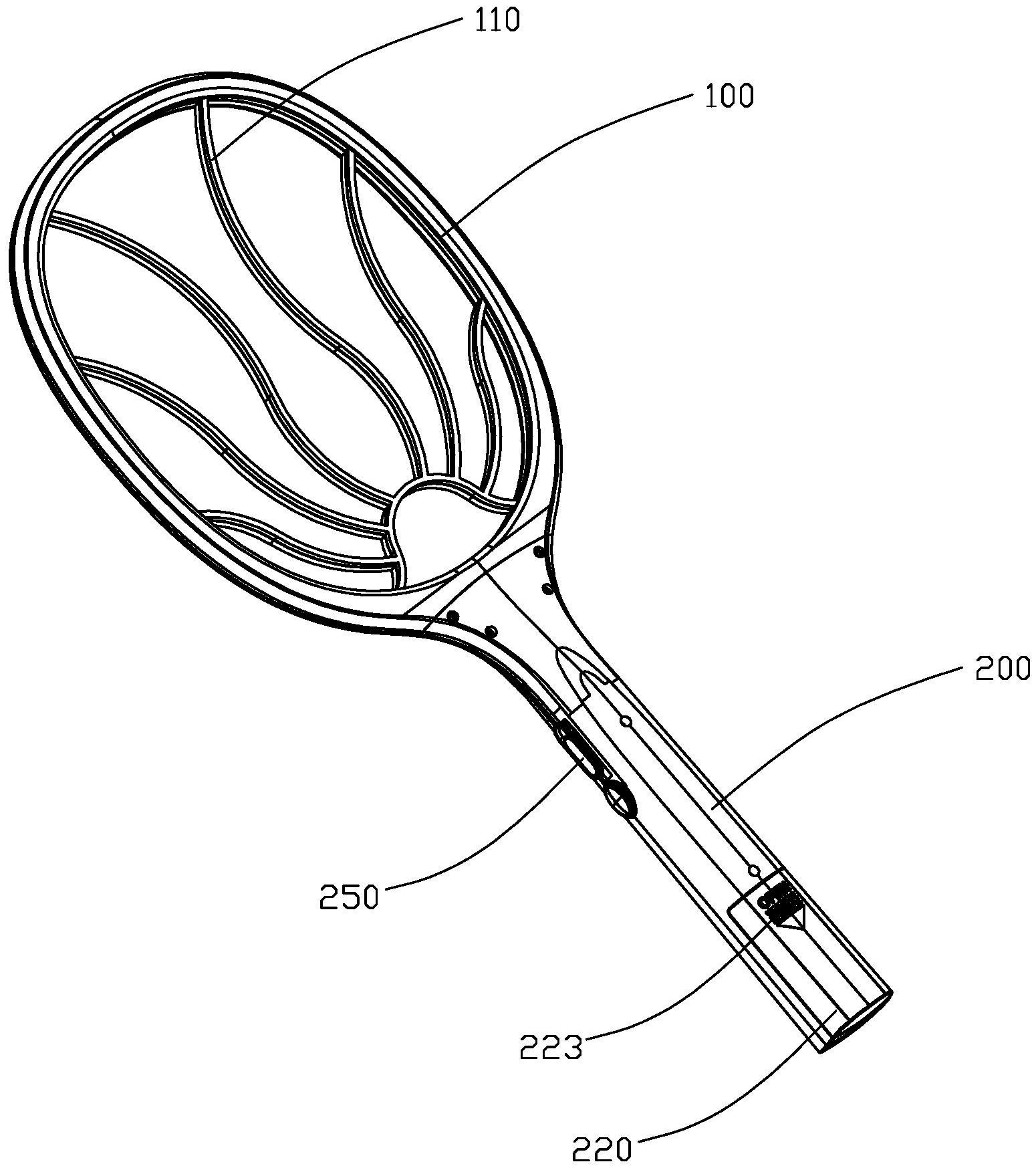 一种带有可翻开式电池仓盖的电蚊拍