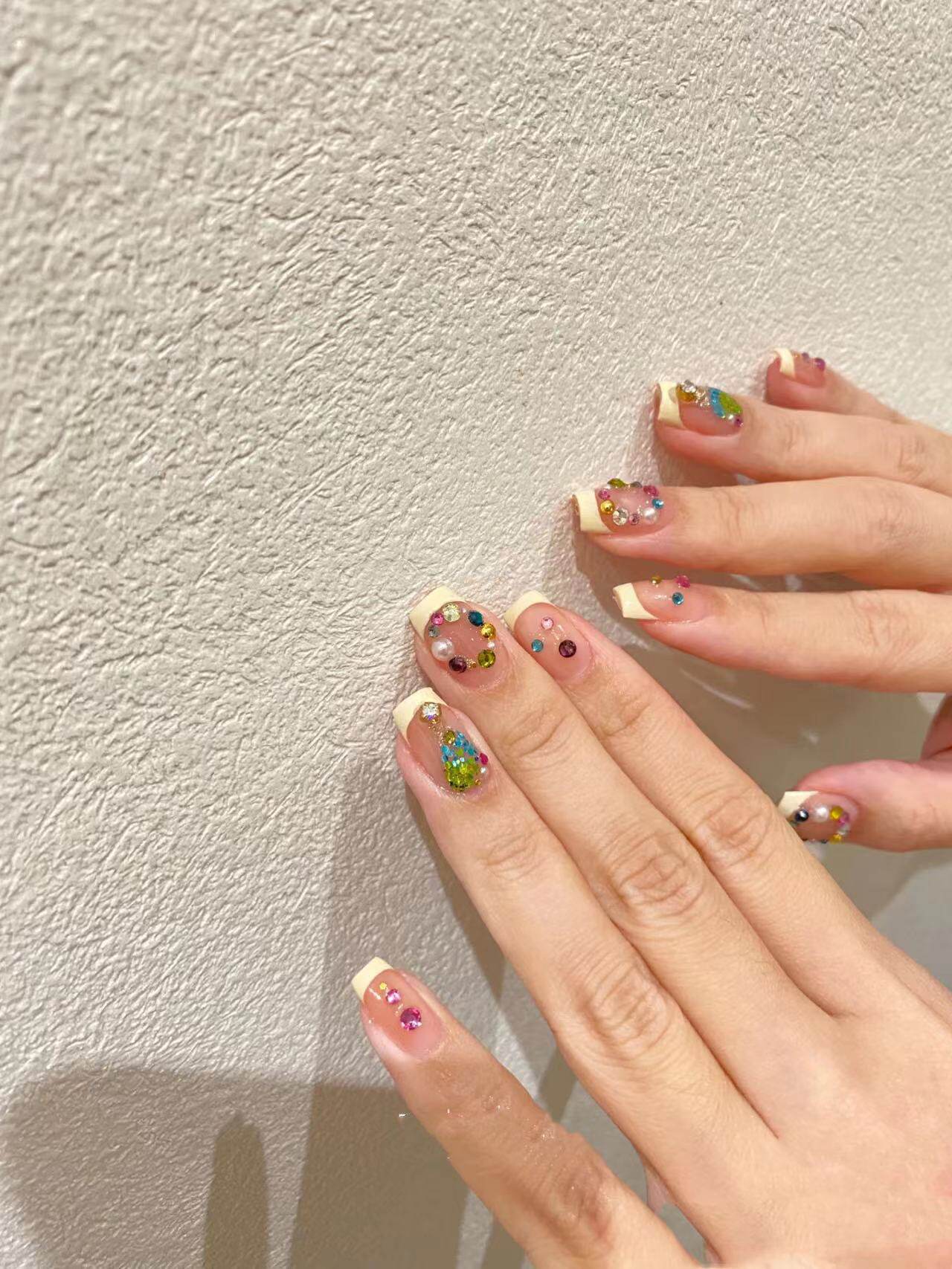 【芝士芒果冰】新款爆款网红夏日甜美可爱短款手工穿戴甲美甲贴片