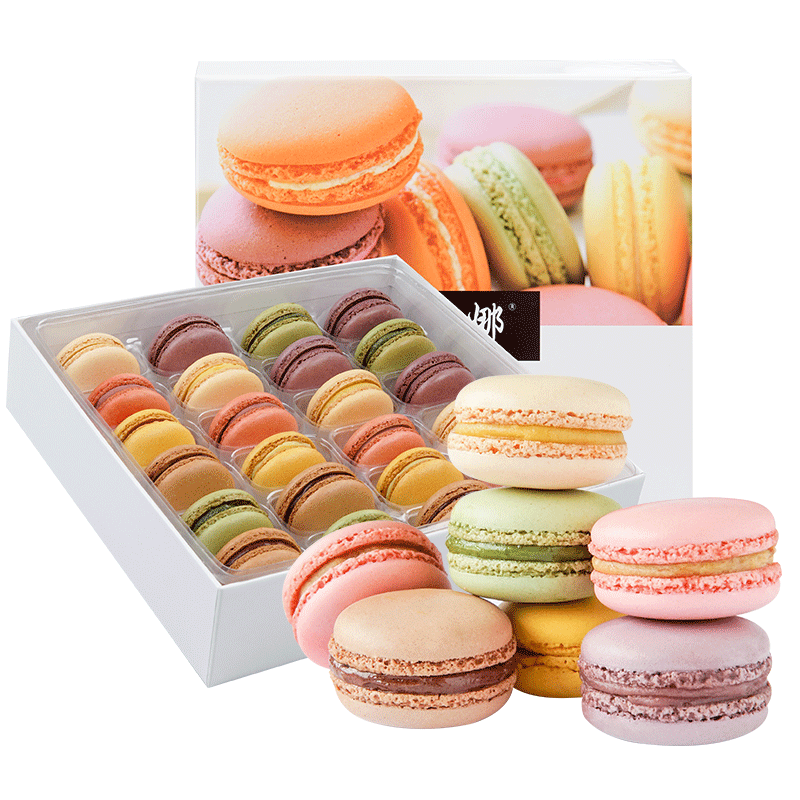 乐芙娜法式正宗马卡龙24枚手工西式甜点蛋糕法国甜品零食饼干礼盒