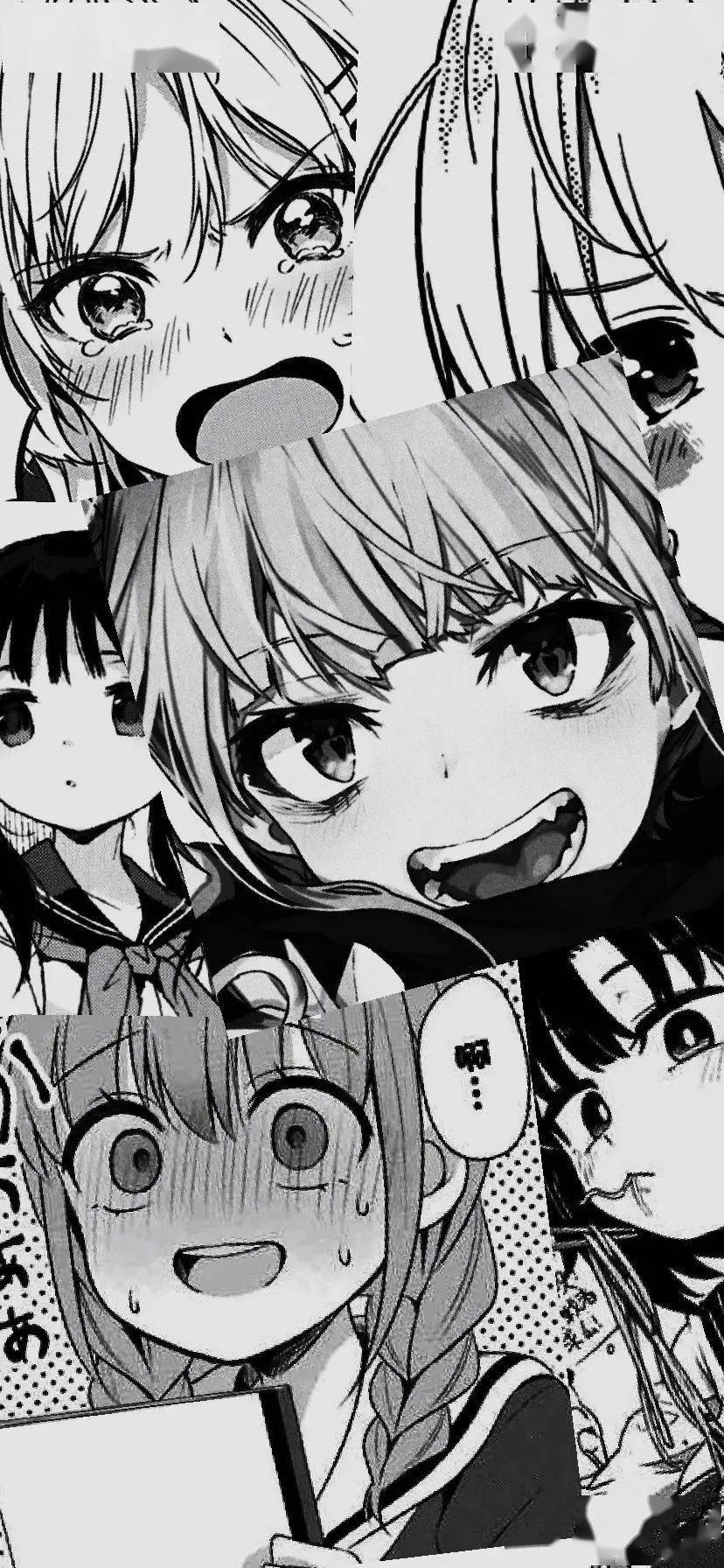 黑白动漫壁纸黑白漫画风拼接动漫壁纸