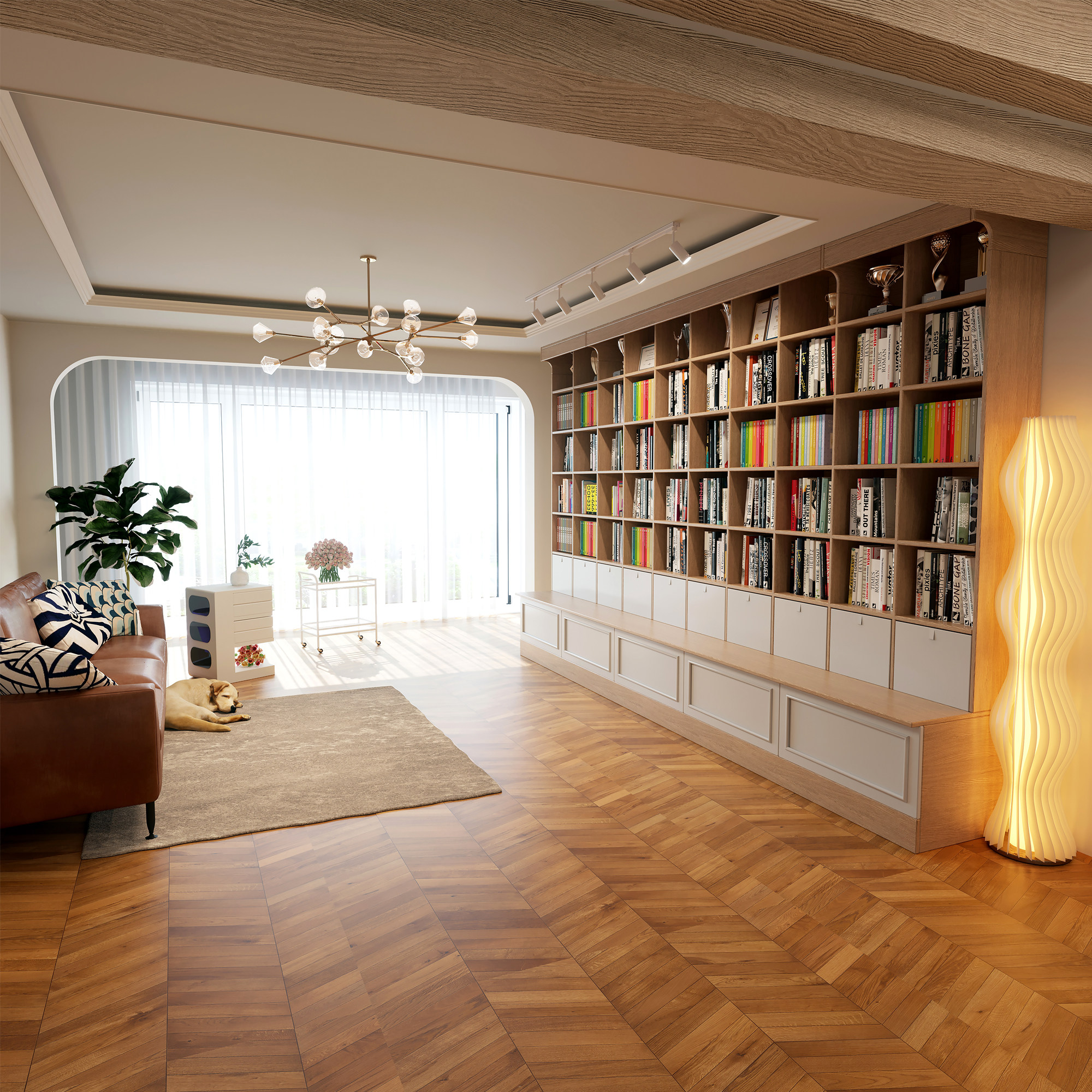 可比熊创意满墙书柜客厅到顶一体整墙图书馆书架书架