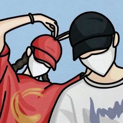 情侣头像一左一右配对漫画