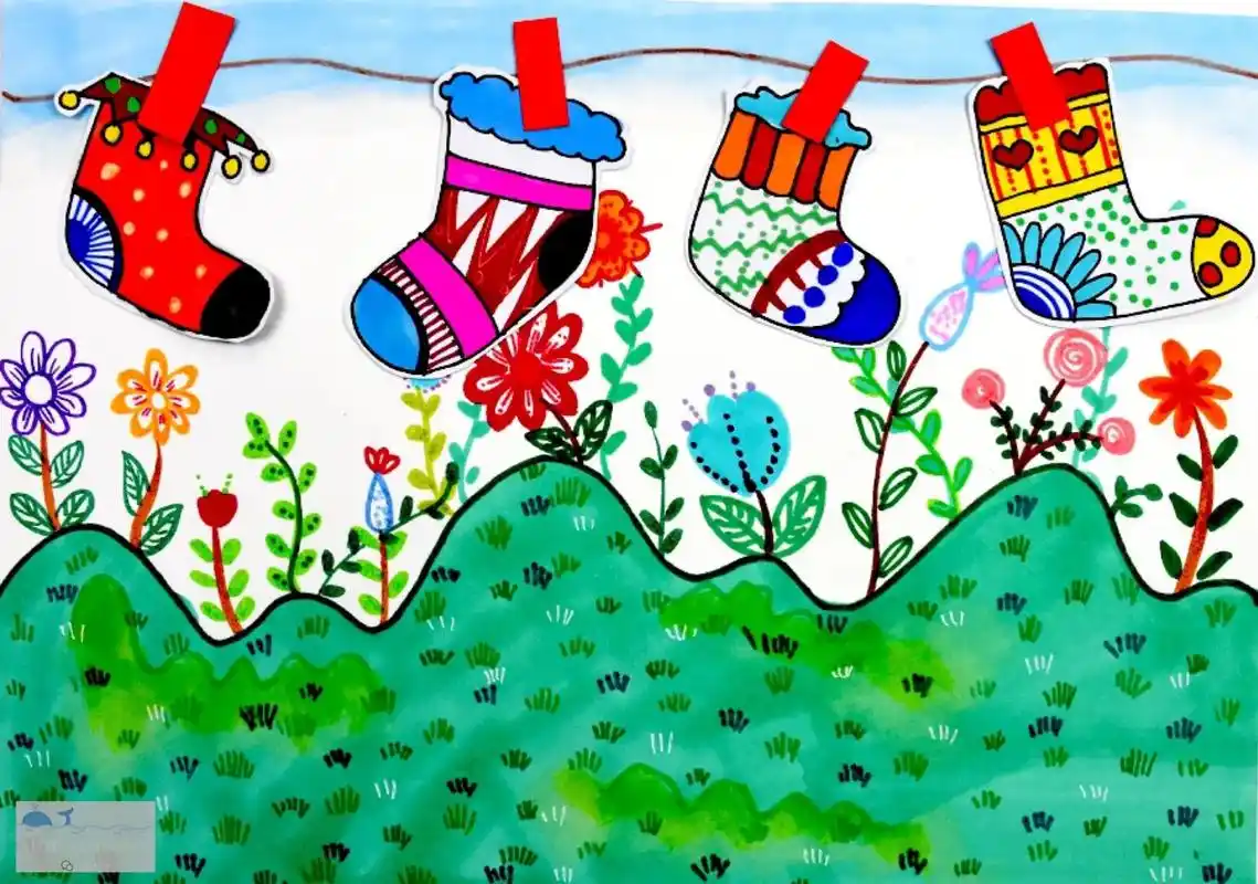 有趣的小袜子创意美术