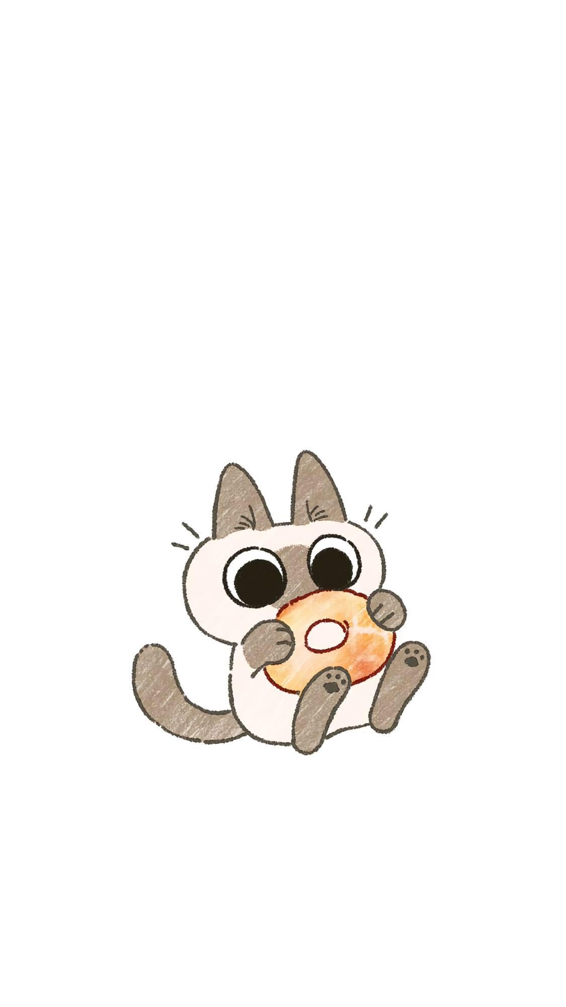 小猫咪卡通手绘手机壁纸图片